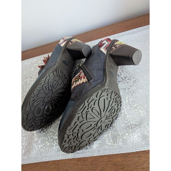 CrazycatZ Shoes Booties Women 42 Colorful Boho Hippie Festival Painted Leather - Picture 8 of 12